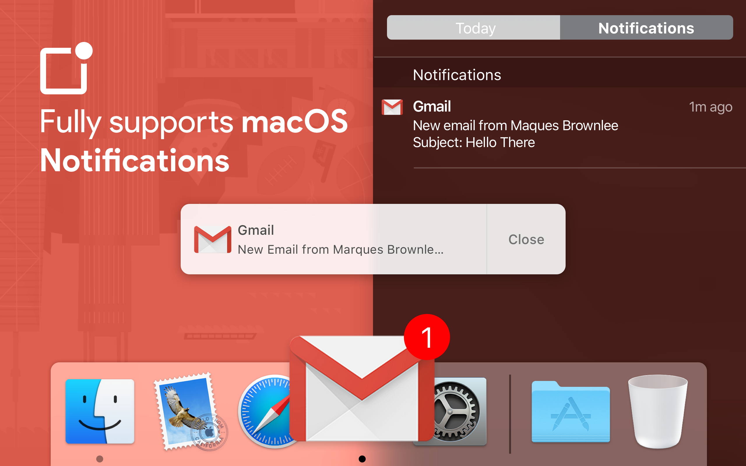 gmail app for mac that uses extensions